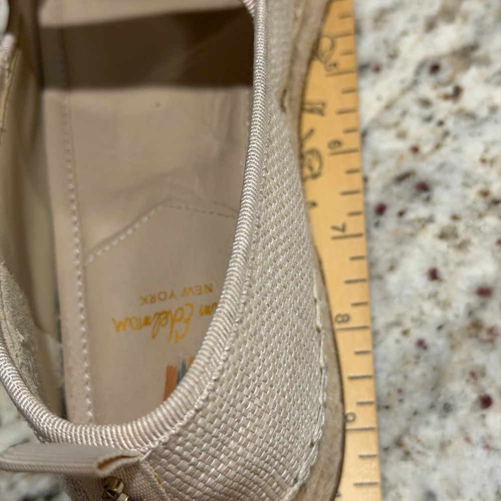 Sam Edelman Beige Espadrille Mary Jane Flats with Rhinestone Buckle - Picture 6 of 10